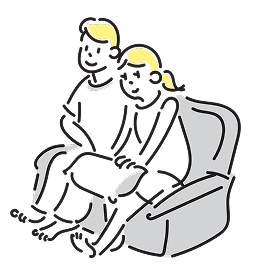 くつろぐ夫婦